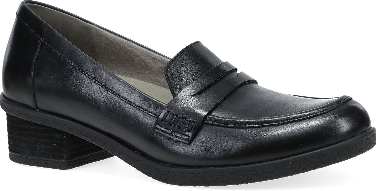 Danica Black Heeled Penny Loafer Mast Shoes