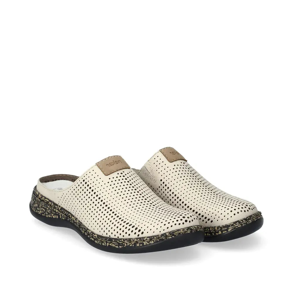 White Perforated Casual Slide