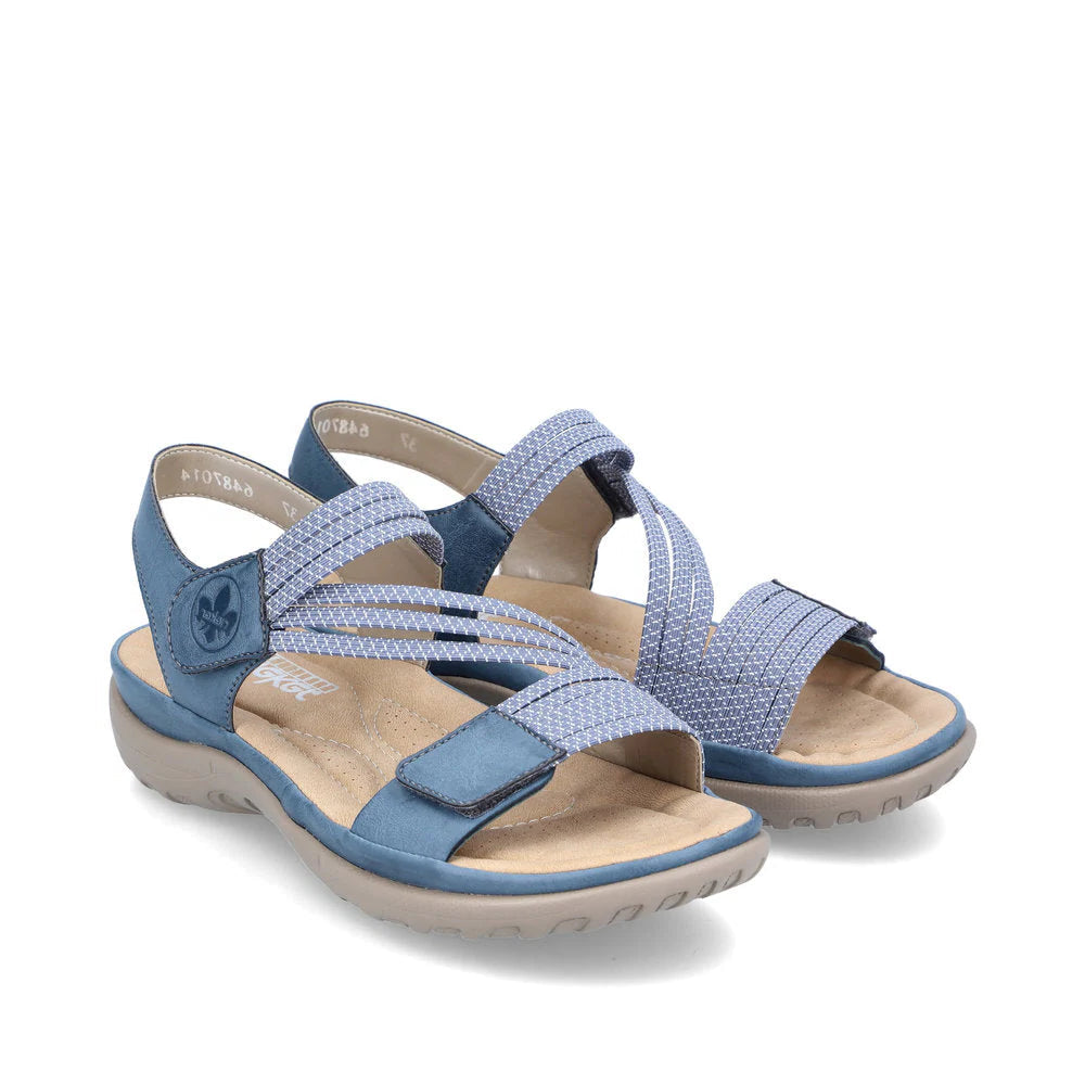 Flat Stretch Strap Casual Sandal Blue