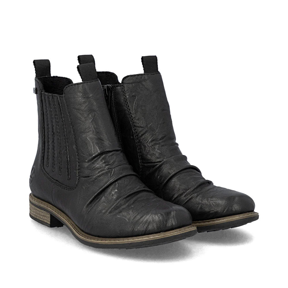 Black Distressed Chelsea Boot