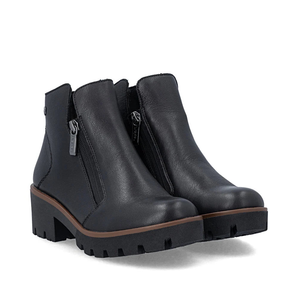 Chunky Black Zip Boot