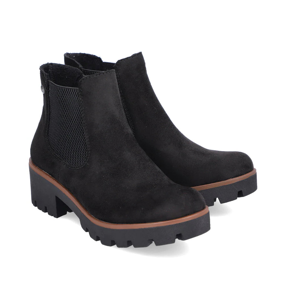 Short Black Pull On Ankle Boot