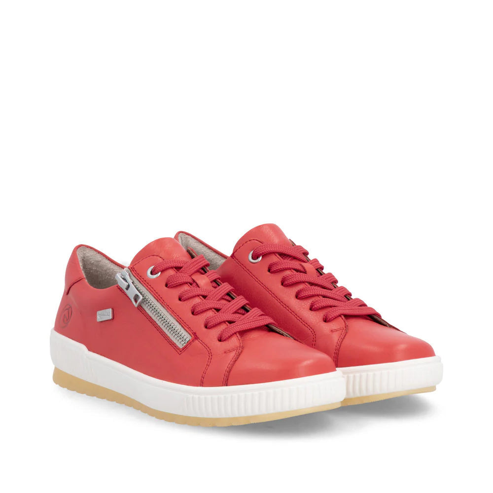 Lace Up & Zip Sneaker Scarlet