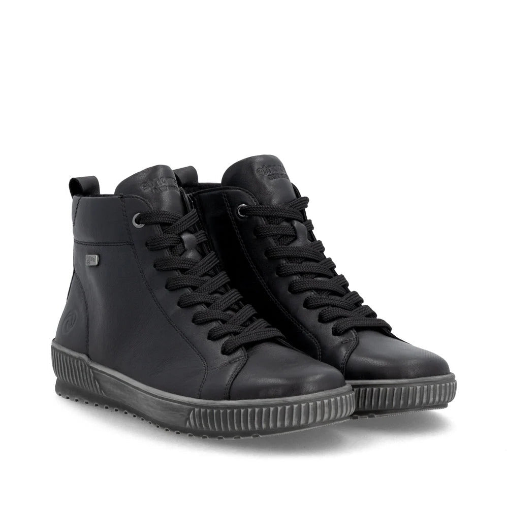 Lace Up & Zip Black Sneaker Boot