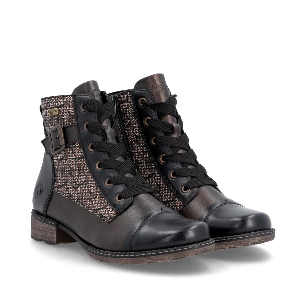 Black/Beige Fashion Lace/Zip Boot