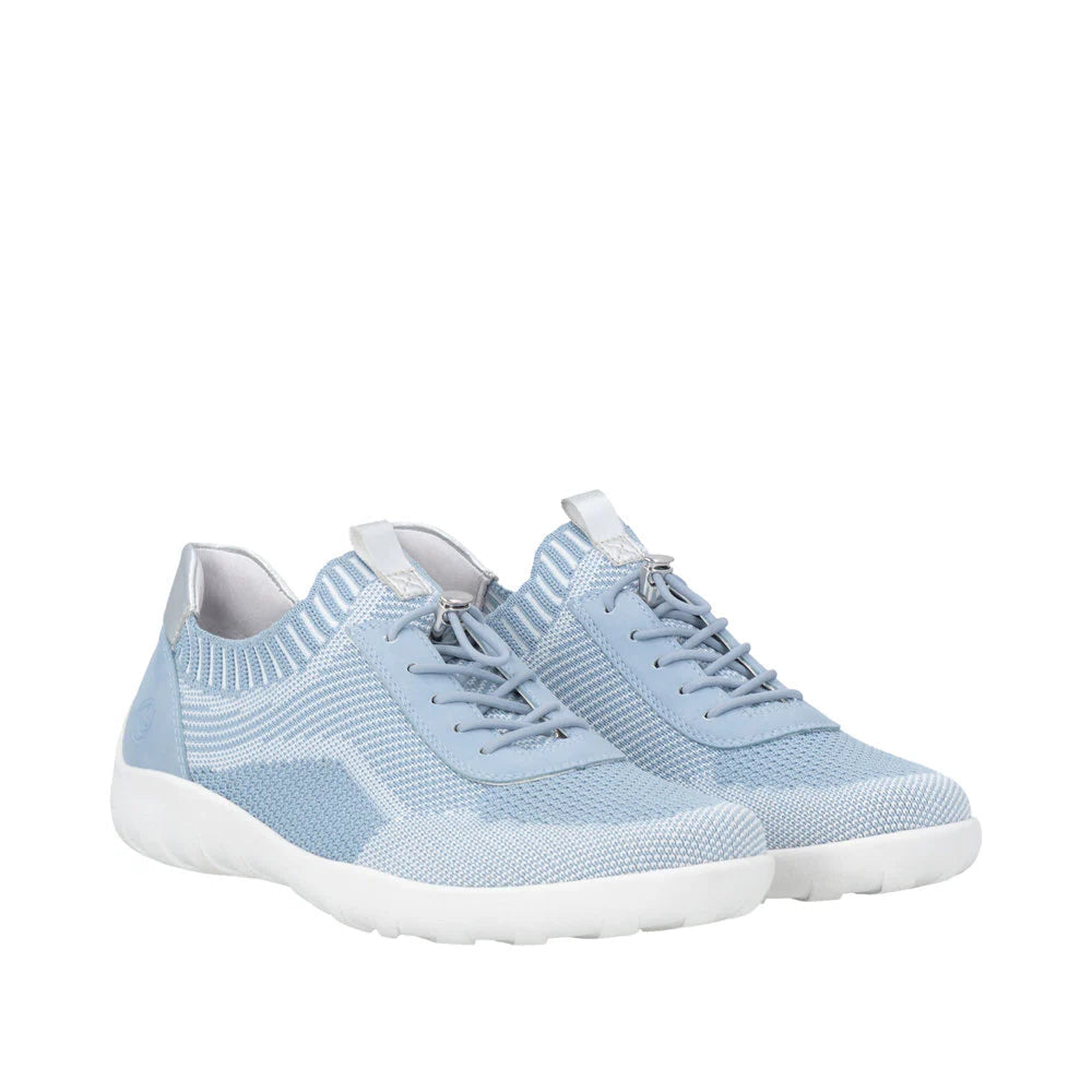 White/Aqua/Silver Bungee Knit