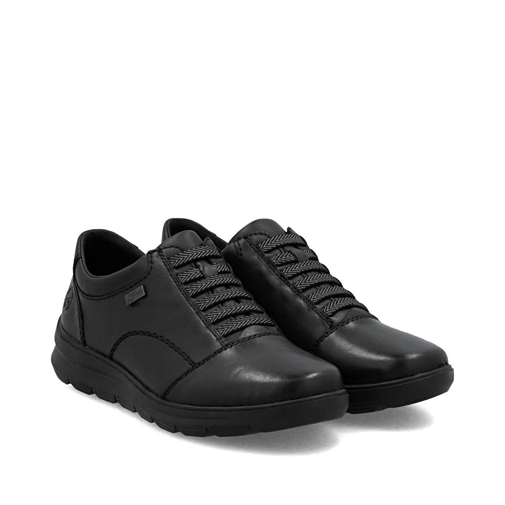 Black Leather Bungee Loafer/Sneaker