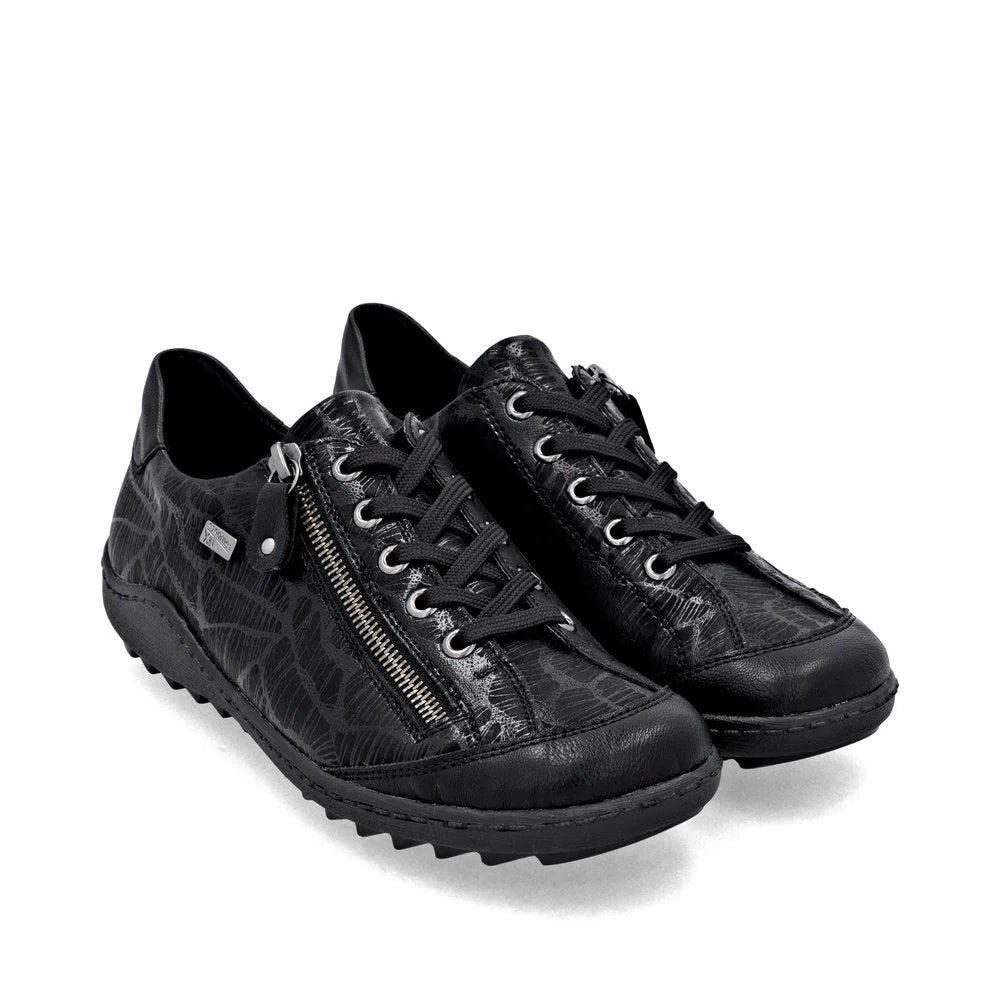 Dressy Lace Up/Zip Black Sneaker
