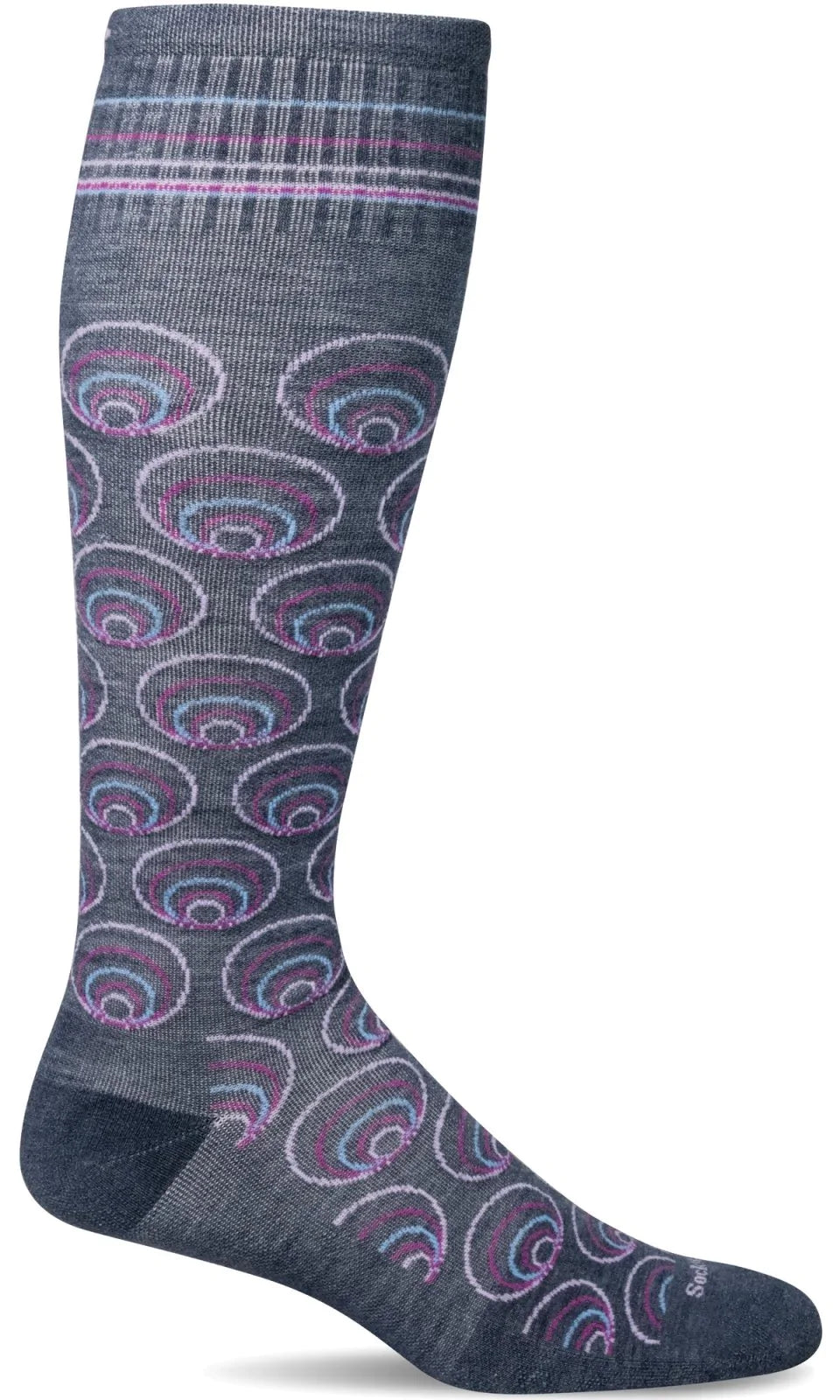 Twirl Denim/Purple Graduated Compression Sock